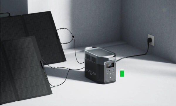 ⁦קיט סולארי ECOFLOW - תחנת כח DELTA2MAX קיבולת 2Kwh -הספק 2.4KW + זוג פאנלים סולאריים 540W⁩ – תמונה ⁦4⁩